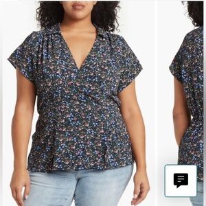 City Chic CCX NWT Meadow Floral Print Blouse Top XXL Dainty Feminine Romantic